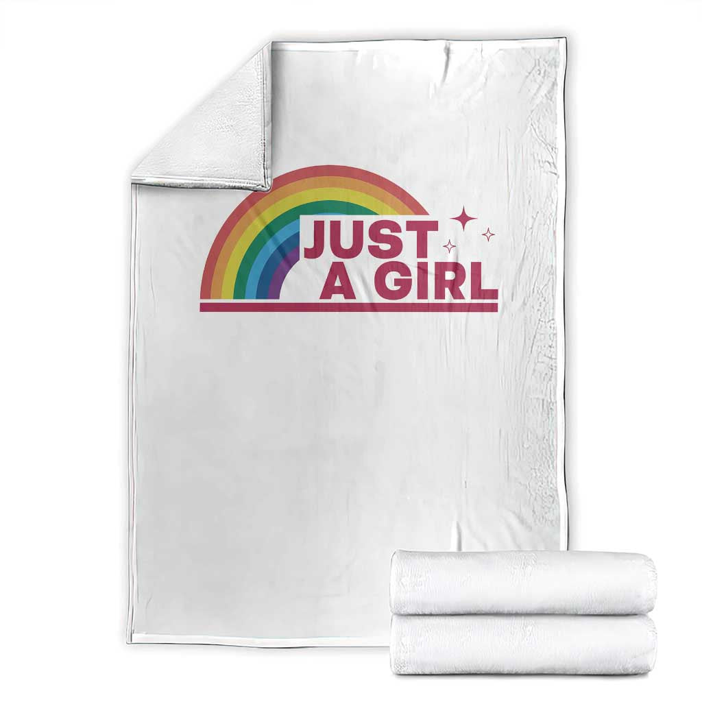 Just A Girl LGBTQ Pride Month Throw Blanket