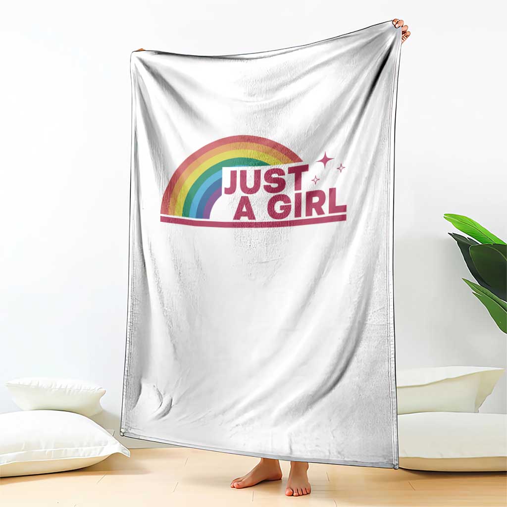 Just A Girl LGBTQ Pride Month Throw Blanket