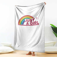 Just A Girl LGBTQ Pride Month Throw Blanket