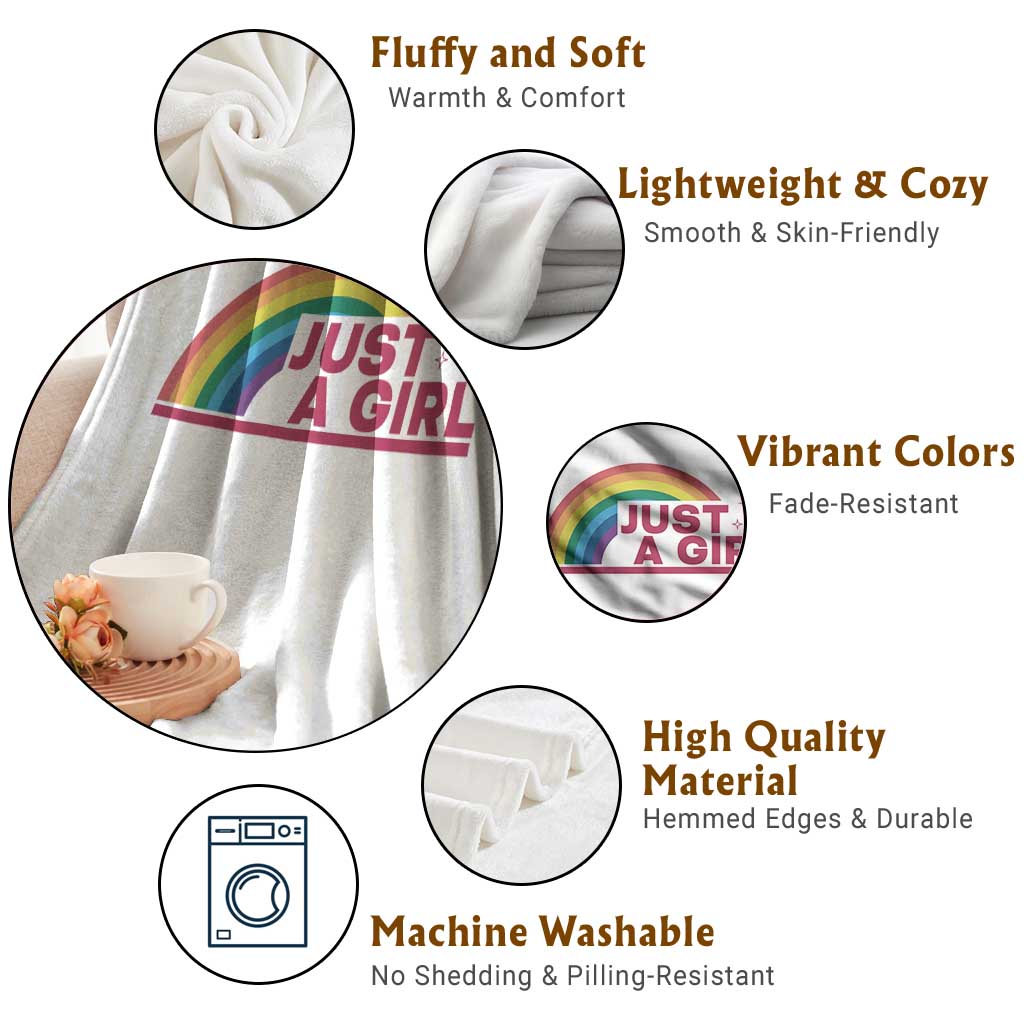 Just A Girl LGBTQ Pride Month Throw Blanket