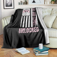 Girl Dad Level Unlocked Throw Blanket Funny New Dad