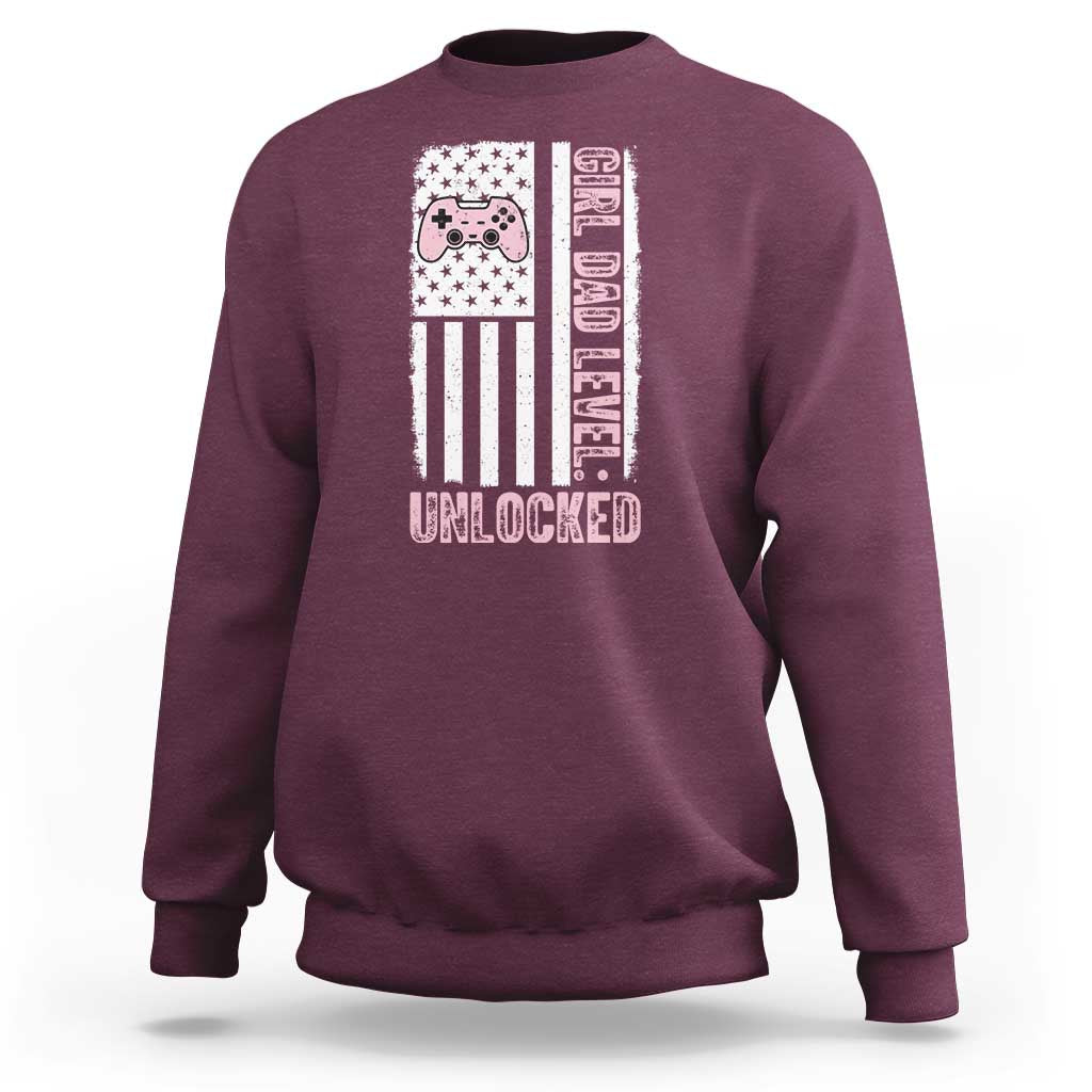 Girl Dad Level Unlocked Sweatshirt Funny New Dad