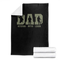 Dad Veteran Myth Legend Dad Military Father Gift Throw Blanket