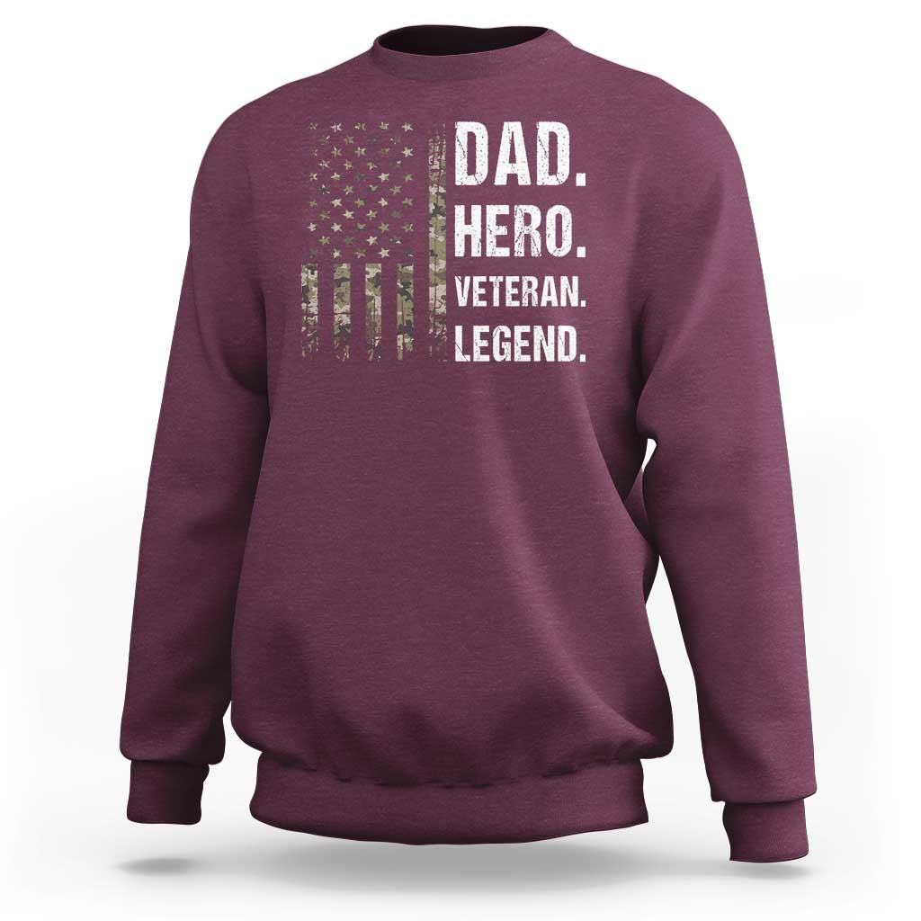 Dad Hero Veteran Legend Camouflage Father's Day Sweatshirt