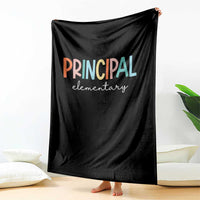 Boho Retro Vintage Elementary Principal Back to School Throw Blanket