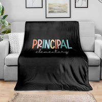 Boho Retro Vintage Elementary Principal Back to School Throw Blanket