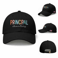 Boho Retro Vintage Elementary Principal Back to School Baseball Cap