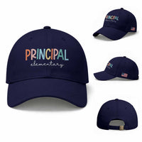 Boho Retro Vintage Elementary Principal Back to School Baseball Cap