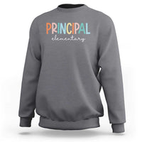 Boho Retro Vintage Elementary Principal Back to School Sweatshirt