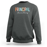 Boho Retro Vintage Elementary Principal Back to School Sweatshirt