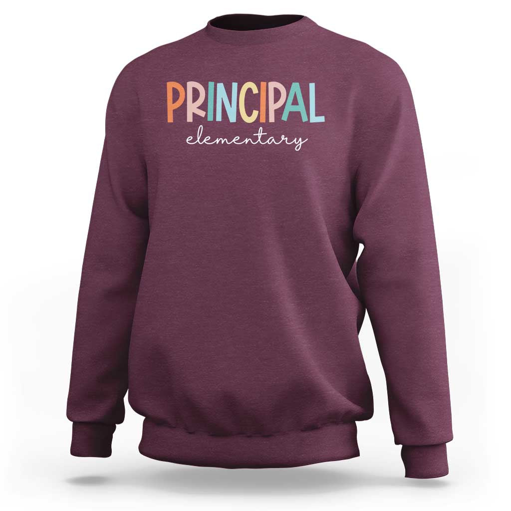 Boho Retro Vintage Elementary Principal Back to School Sweatshirt