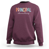 Boho Retro Vintage Elementary Principal Back to School Sweatshirt