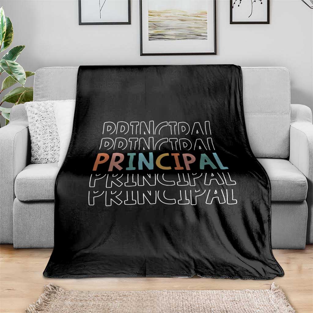 Boho Retro Vintage Principal Back to School Throw Blanket