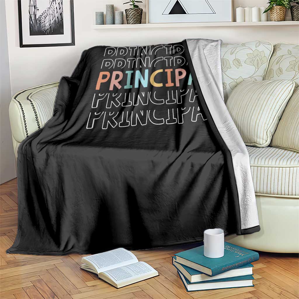 Boho Retro Vintage Principal Back to School Throw Blanket
