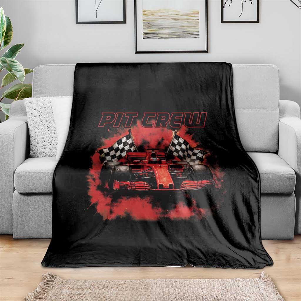 Racing Car Checkered Flag Throw Blanket Pit Crew Race Car - Wonder Print Shop