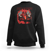 Racing Car Checkered Flag Sweatshirt Pit Crew Race Car - Wonder Print Shop