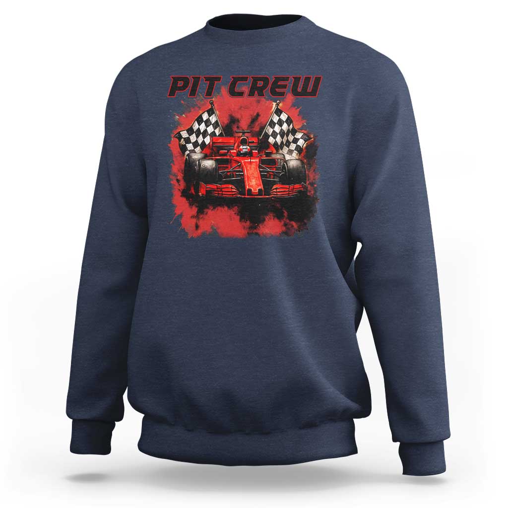 Racing Car Checkered Flag Sweatshirt Pit Crew Race Car - Wonder Print Shop