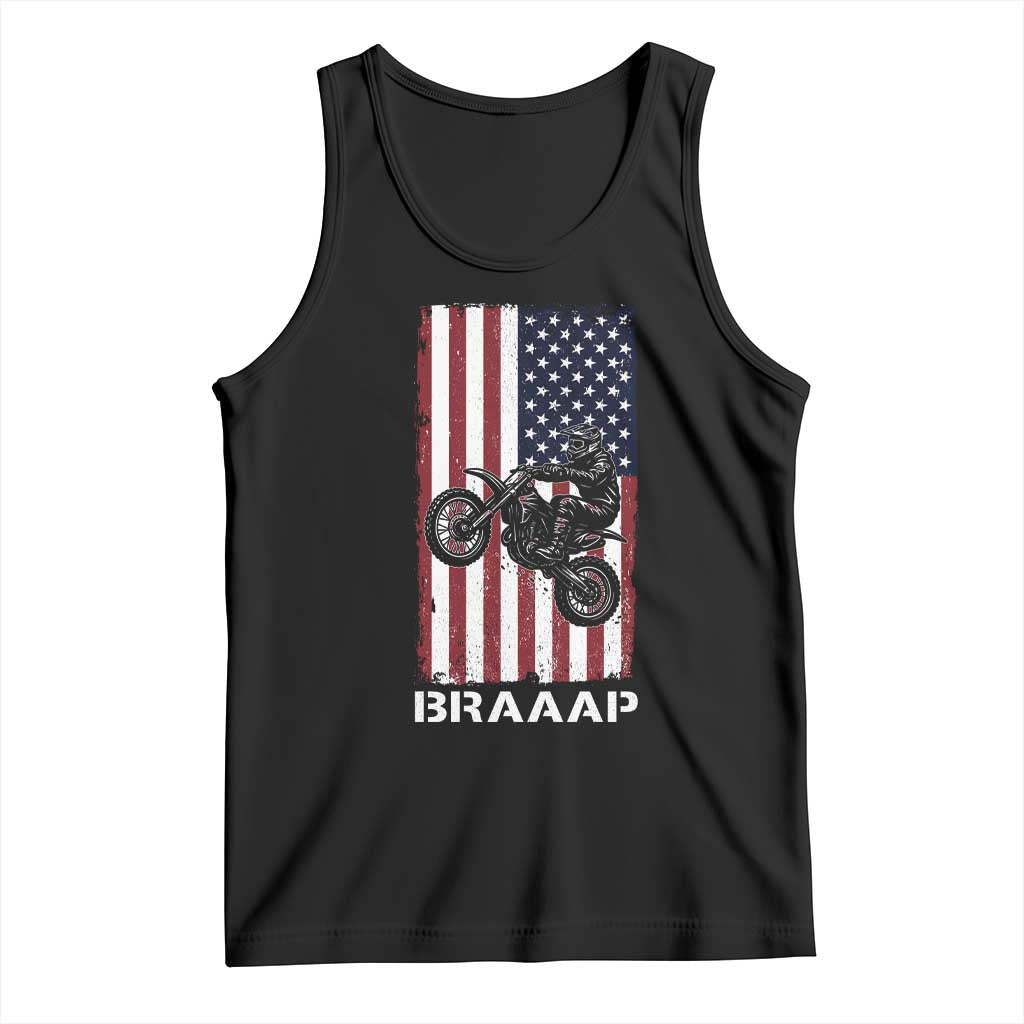 Dirt Bike Tank Top Braaap American Flag Motocross - Wonder Print Shop