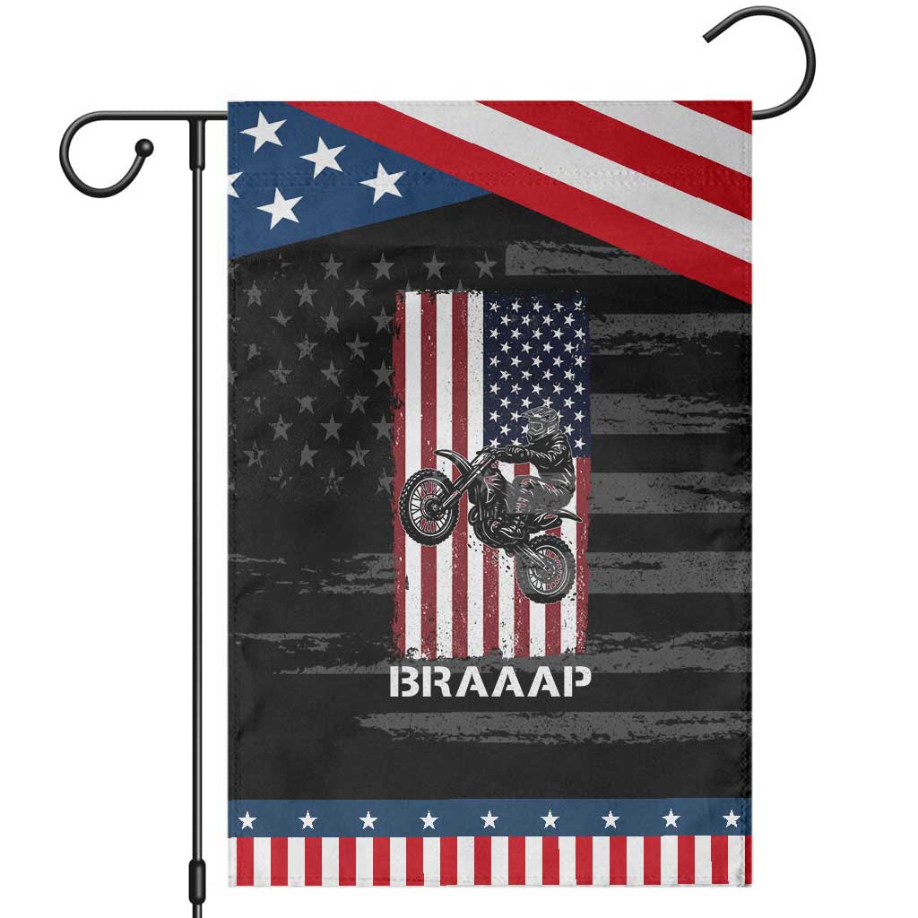Dirt Bike Garden Flag Braaap American Flag Motocross