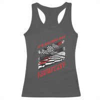 Funny Racing Car Flag Racerback Tank Top It Is Racing Day - Wonder Print Shop