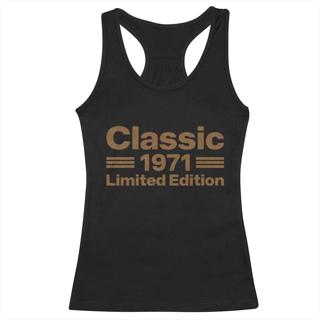 55th Birthday 1971 Limited Edition WWII Military Utility Vehicle Inspo Racerback Tank Top