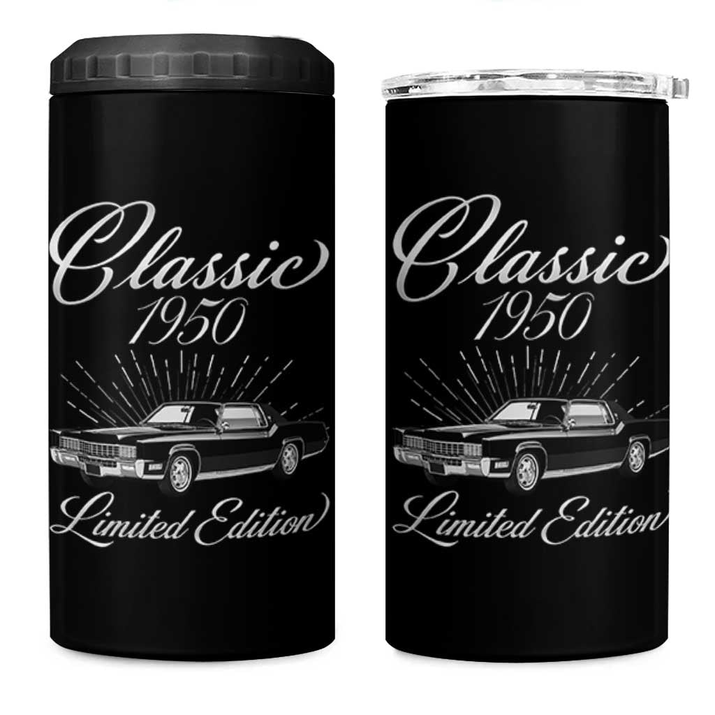 76th Birthday 1950 Limited Edition 4 in 1 Can Cooler Tumbler Vintage Classic American Luxury Car