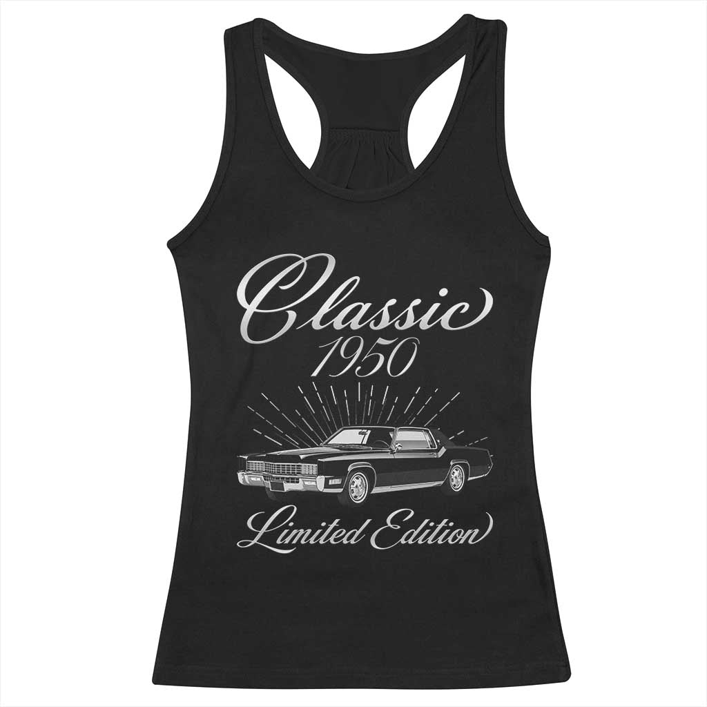 76th Birthday 1950 Limited Edition Racerback Tank Top Vintage Classic American Luxury Car
