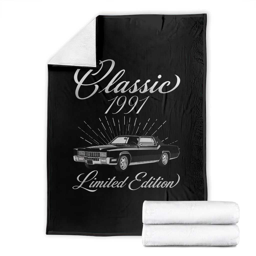 35th Birthday 1991 Limited Edition Throw Blanket Vintage Classic American Luxury Car
