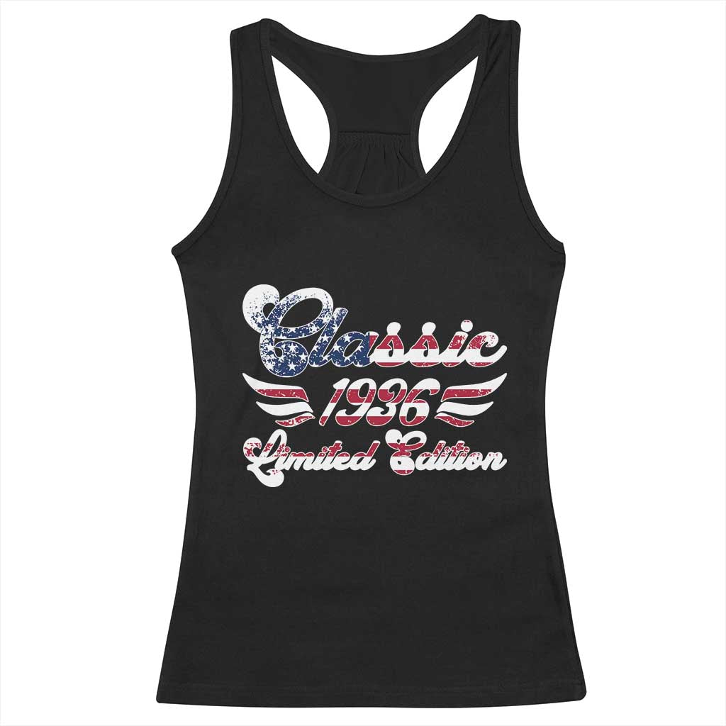 90th Birthday 1936 Limited Edition Classic Pony Car Racerback Tank Top