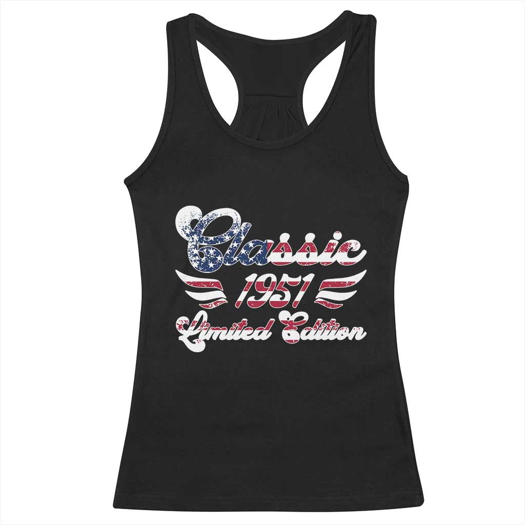 75th Birthday 1951 Limited Edition Classic Pony Car Racerback Tank Top