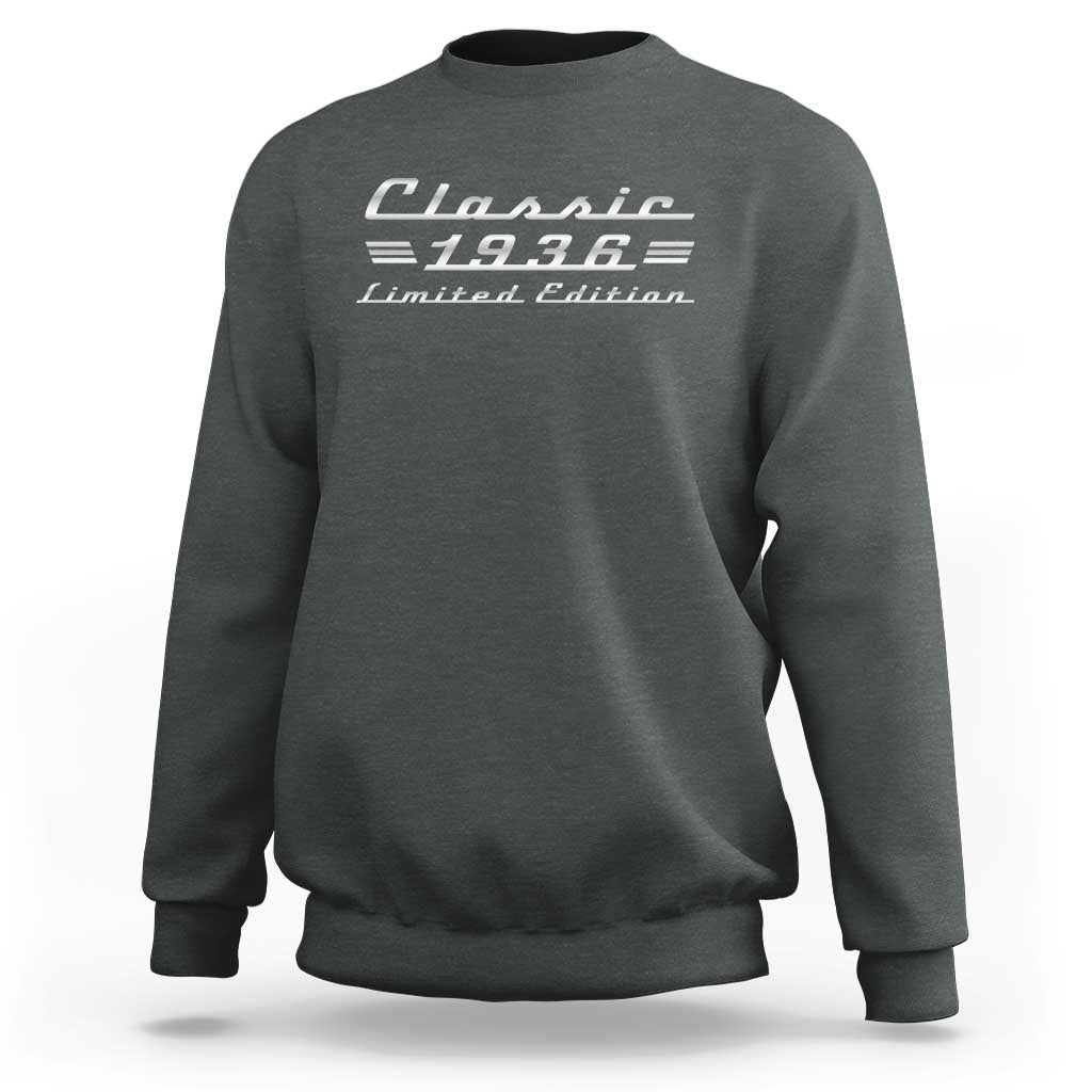 90th Birthday 1936 Limited Edition Classic Car Sweatshirt