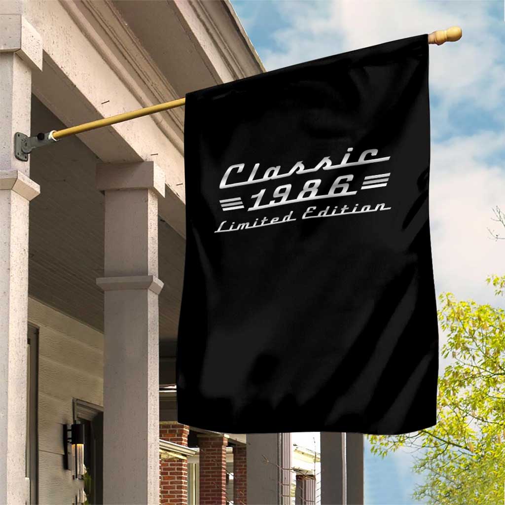 40th Birthday 1986 Limited Edition Classic Car Garden Flag