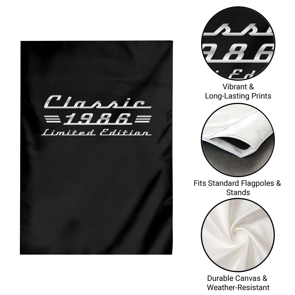 40th Birthday 1986 Limited Edition Classic Car Garden Flag