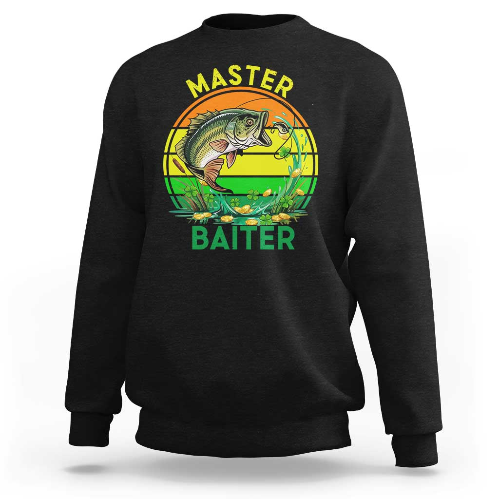 Funny Bass Fishing St Patricks Day Sweatshirt Master Baiter