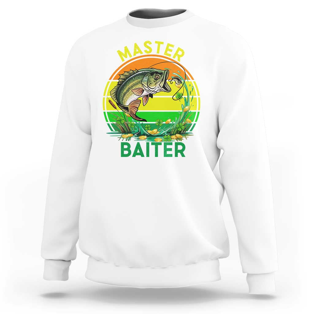 Funny Bass Fishing St Patricks Day Sweatshirt Master Baiter