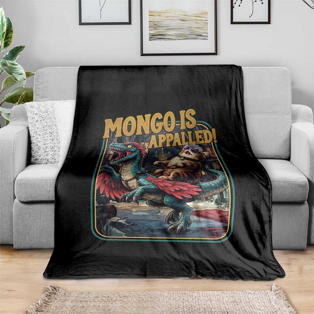 Mongo is Appalled Throw Blanket Vintage Princess Donut Riding Mongo