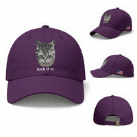 Lock TF In Cat Baseball Cap Funny Gen Z Meme