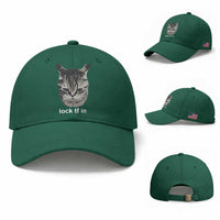 Lock TF In Cat Baseball Cap Funny Gen Z Meme