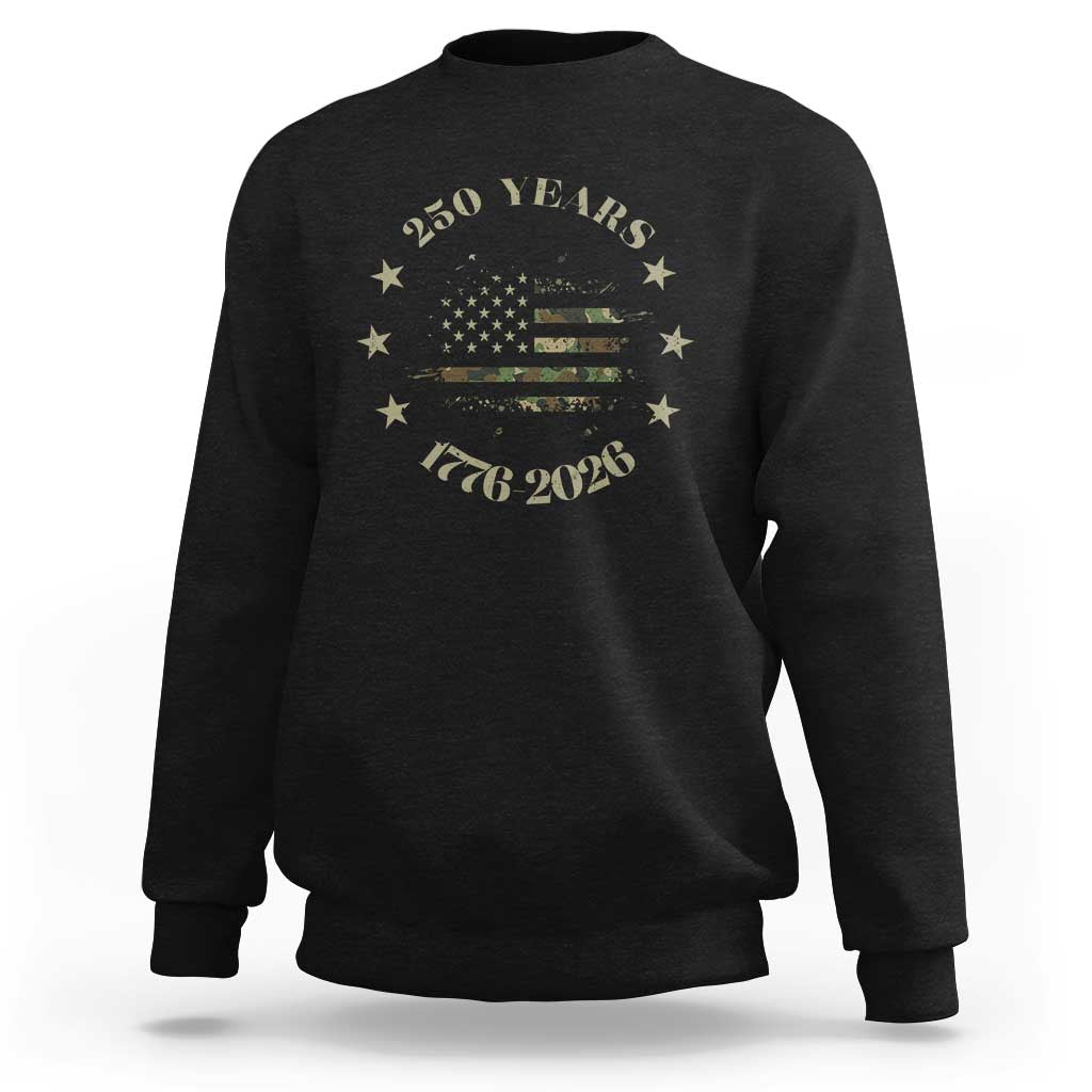 250 Years Anniversary Sweatshirt Camo American Flag Independence Day