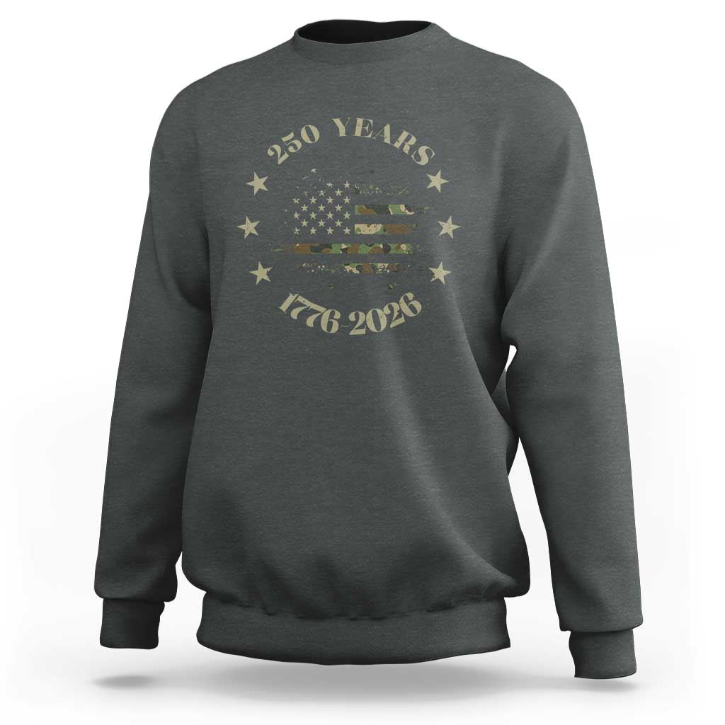 250 Years Anniversary Sweatshirt Camo American Flag Independence Day