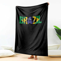 Brazil Brasil Flag Throw Blanket Vintage Distressed Brazil