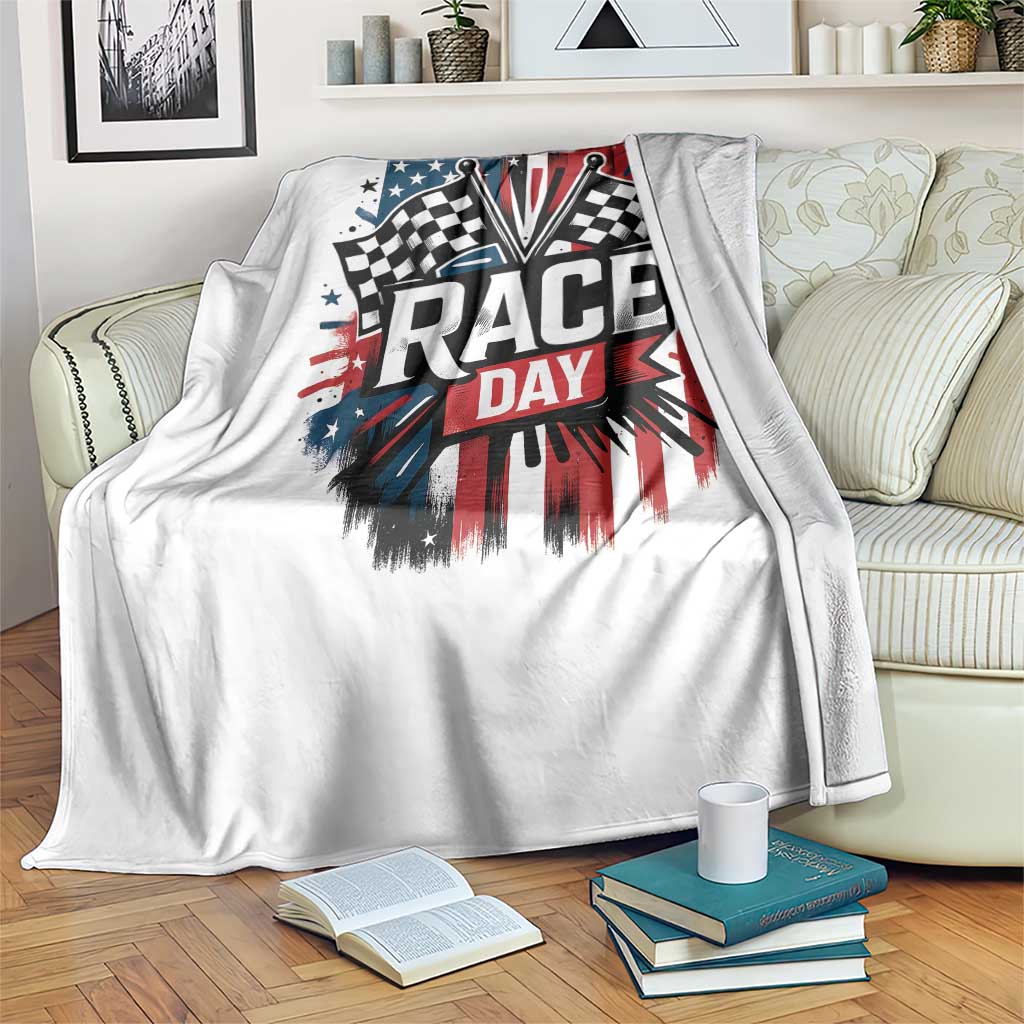 Checkered Flag Racing Throw Blanket Race Day Team Lover - Wonder Print Shop