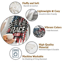 Checkered Flag Racing Throw Blanket Race Day Team Lover - Wonder Print Shop