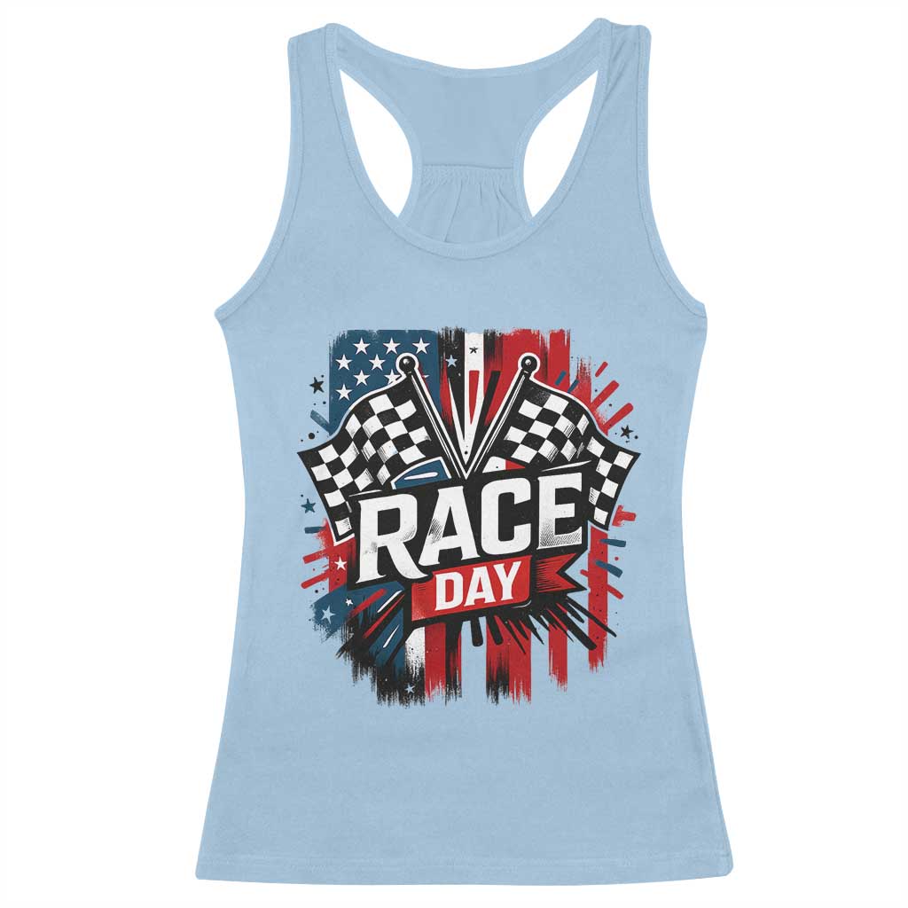 Checkered Flag Racing Racerback Tank Top Race Day Team Lover - Wonder Print Shop