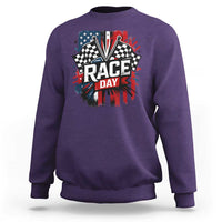 Checkered Flag Racing Sweatshirt Race Day Team Lover - Wonder Print Shop