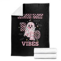 Race Car Halloween Throw Blanket Boo Checkered Coquette Bow - Wonder Print Shop