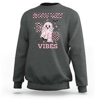 Race Car Halloween Sweatshirt Boo Checkered Coquette Bow - Wonder Print Shop