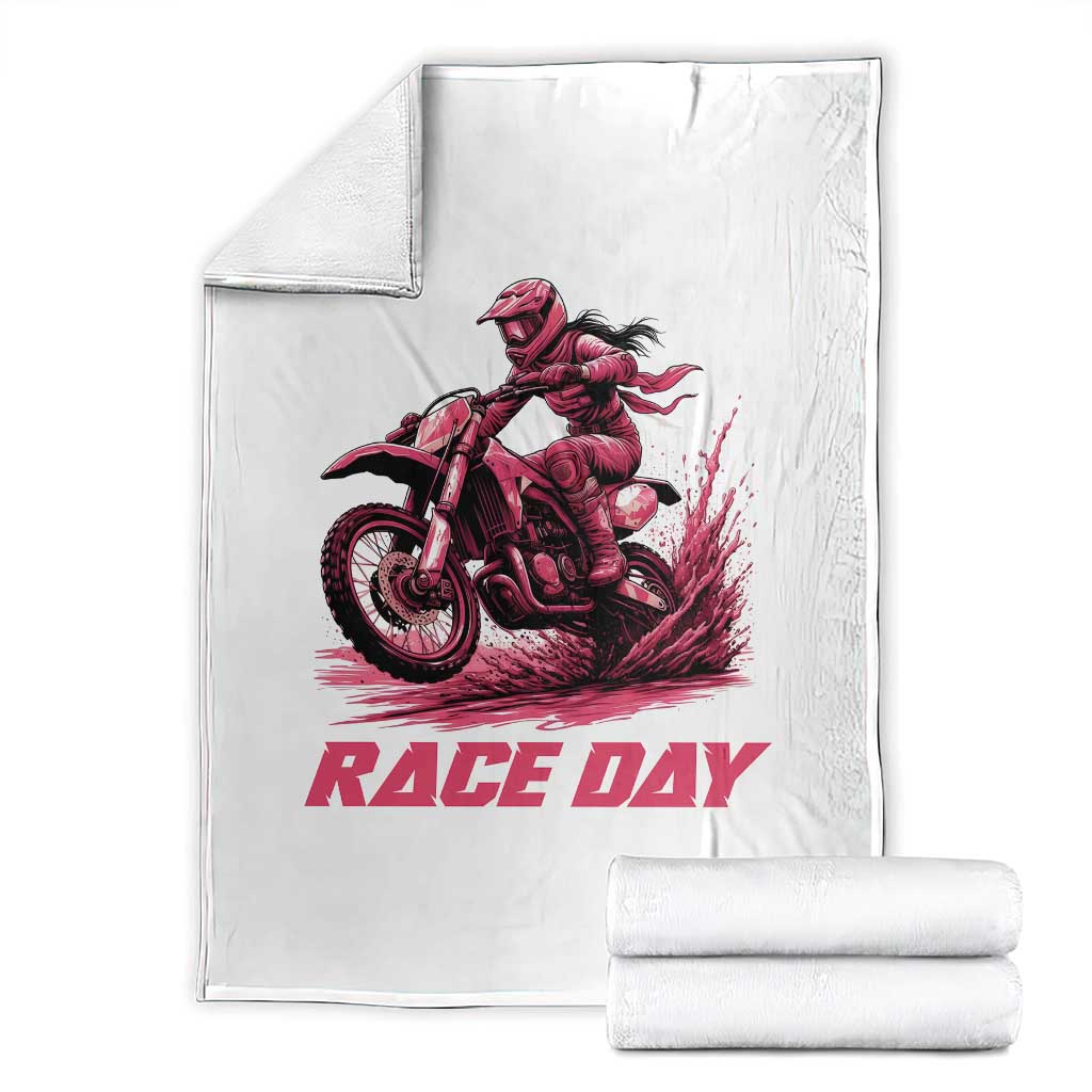 Dirt Bike Girl Throw Blanket Motocross Racing Women - Wonder Print Shop