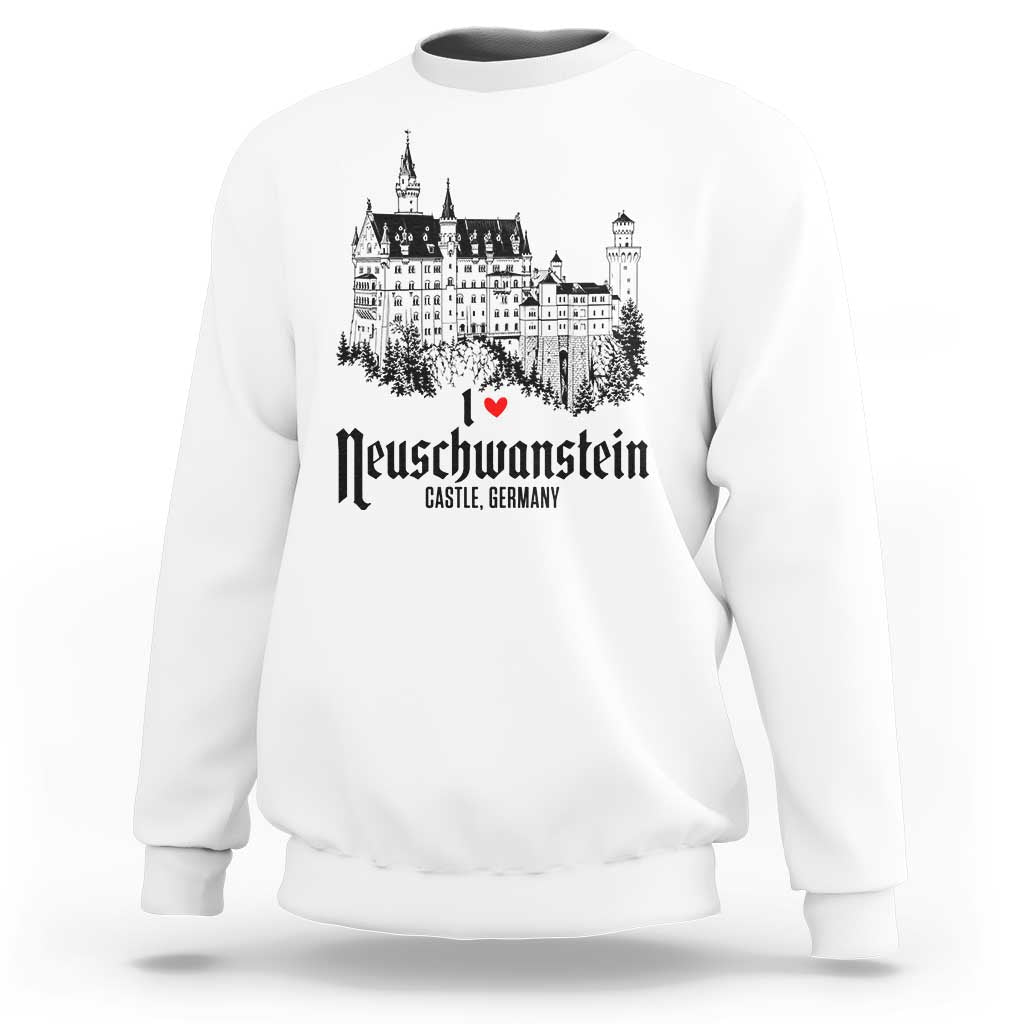 Neuschwanstein Castle Lover Sweatshirt Vintage Bavaria I Love Germany