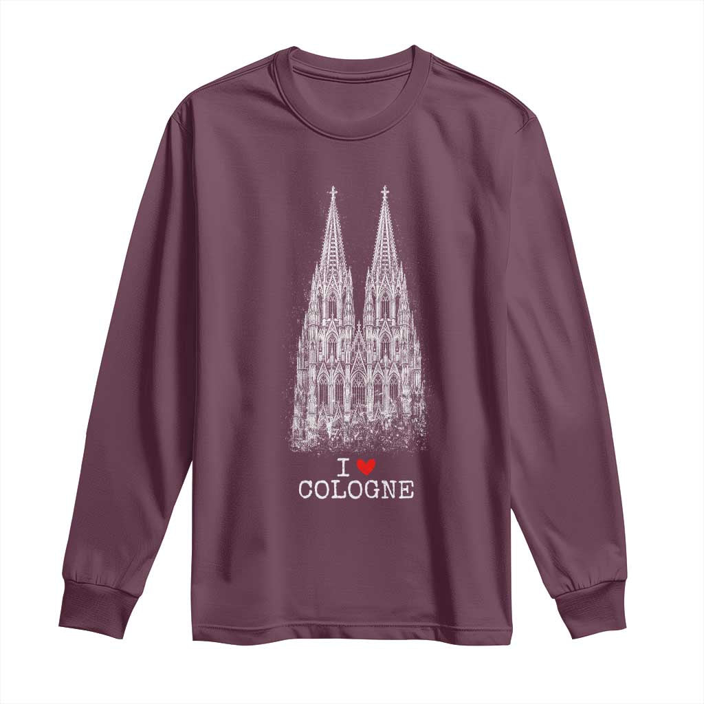 Cologne Cathedral Lover Vintage Köln German Skyline Long Sleeve Shirt